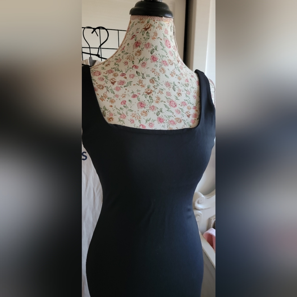 NBD Classic Black Square Neck Tank Dress SIZE Small - Picture 3 of 10